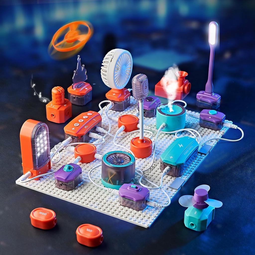 Science Circuit for Kids, 53PCS DIY Electronics Exploration Kit with 150+ Projects, Physics Science Experiments Circuit Board Kit, School Family