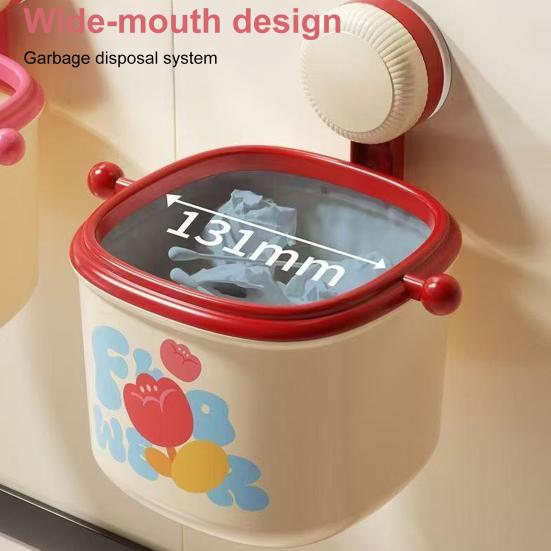 Suction Cup Trash Can Strong Load-bearing Large Capacity Easy To Install Wall