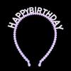 New Pearl Hair Band Happy Birthday English Letter Headband Children's Birthday Party Jewelry Gift Hair Accessories for Girls