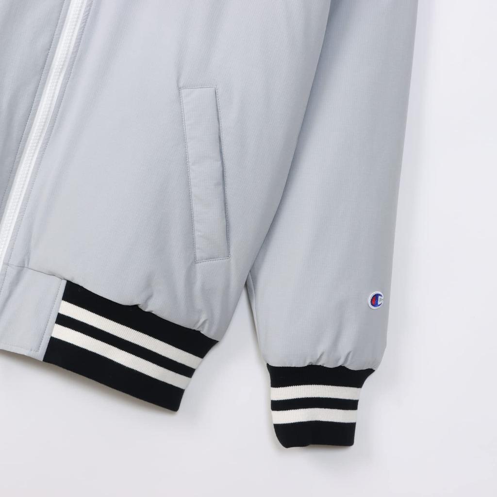 Champion Long Sleeve Stretch Jacket with Script Light Size and Windproof Design Men's Logo, Gray, M, C3-YG605, Warm, Water-Repellent,