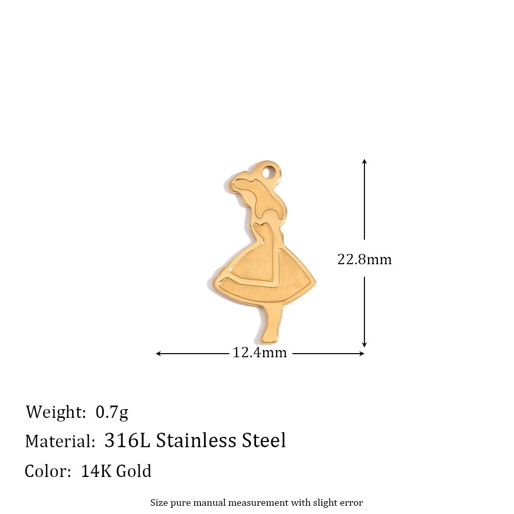 

MamacitaSlay Popular biotree heart star moon portrait lucky Chinese Fu Xi 18K Gold Plated charm stainless steel jewerely