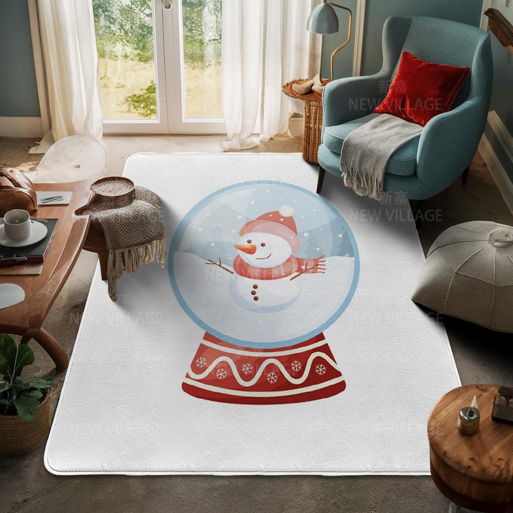 House Entrance Carpet Home Door Mat Living Room Bath Foot Bathroom Non-slip Water Absorption Rugs Bath Merry Christmas Winter