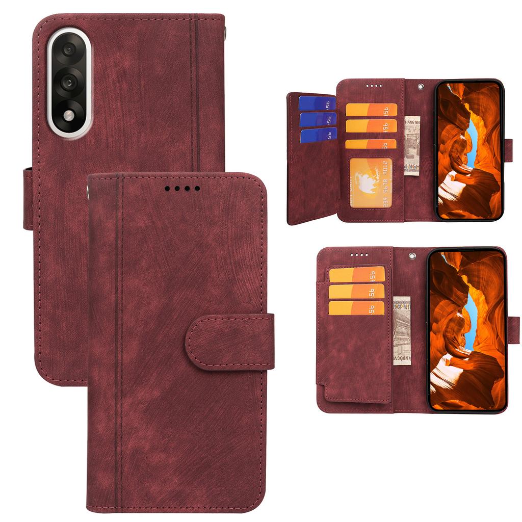 For OnePlus Ace 5 Ultra 5G/Nord 5 5G Leather Case Line Pattern Wallet Phone Cover with 9 Card Slots
