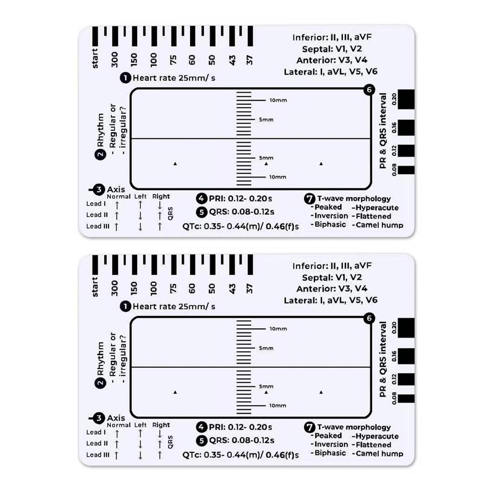 

Пластиковая электрокардиограмма 7-шаговая линейка для точных измерений, быстрых оценок, больниц, клиник, образовательных целей 1