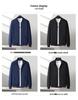 Men's Plus Size Raglan Sleeve Baseball Jacket - Stand Collar, Velvet Lined for Spring, Autumn, and Winter. Casual Business Style Outerwear.