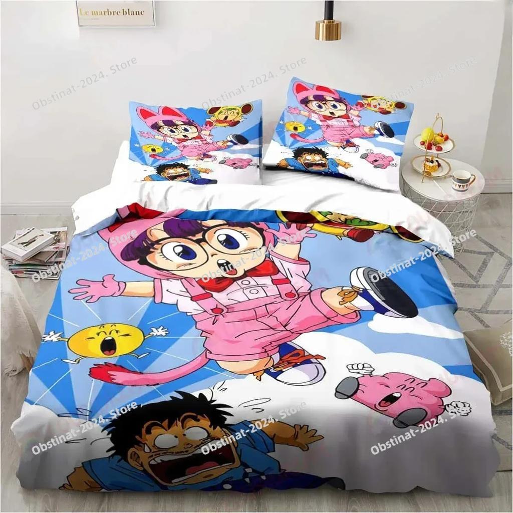 3D Carton DR S-Slump Arale Beding Set Shet King Twin Double Child Beding Set Mircofiber or Polyester Soft with Soft Fabric Duvet Cover Sets