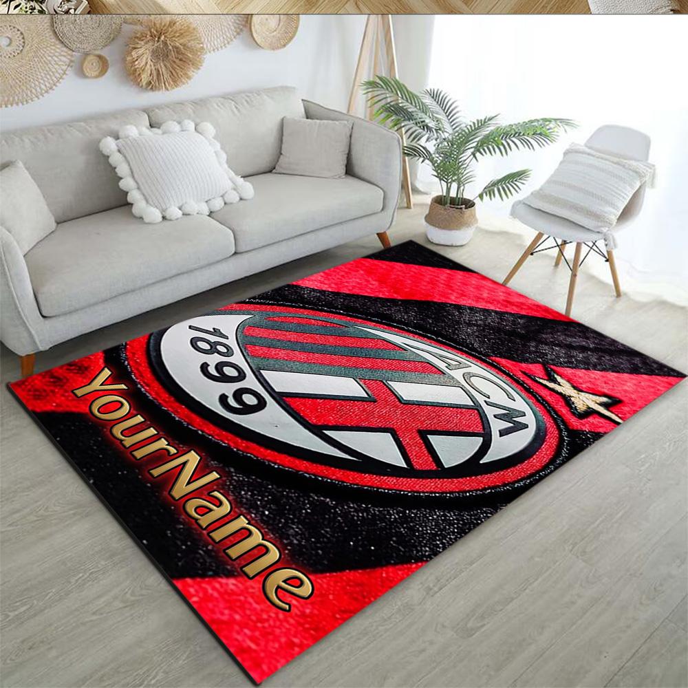 Ac Milan Customized Name Area Rug Suitable for Balcony Entryway Outdoor Dormitory Antislip Carpet Office home decor Spiritual Gift