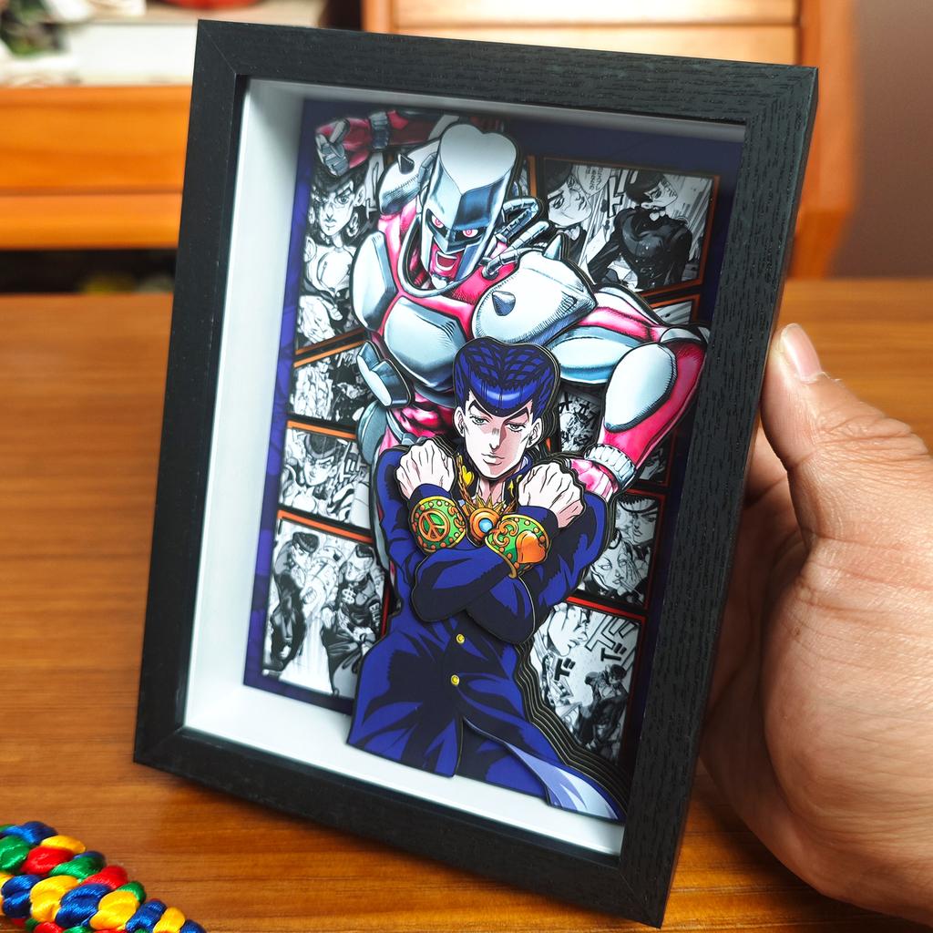 Classic Anime JoJo's Bizarre Adventure 3D Decorative Painting Cartoon Figure Handmade Decorative Picture Frame DesktopDecoration