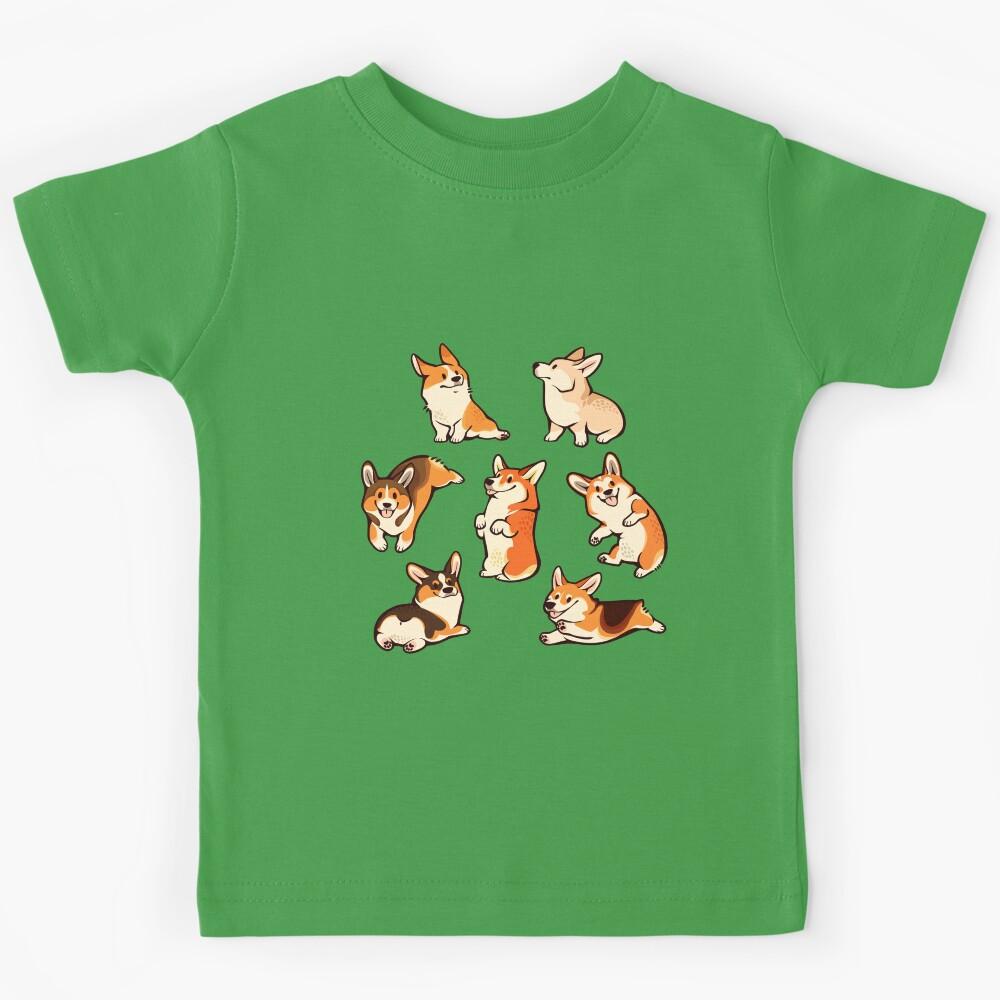 Jolly corgis in green Kids T-Shirt 170