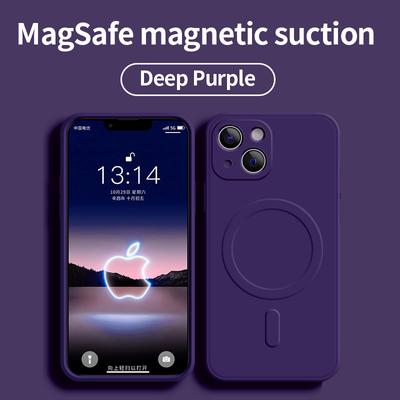Tekuté silikonové magnetické pouzdro pro Iphone 14 Pro Max bezdrátová nabíječka Magsafing Magnet Zadní kryt pro Iphone 13 12 11 Funda Coque