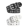 PU Leather Punk Waist Belt with Star Rivets And Double Buckles Holes For Daily Wear and Theme Occasion Dressingup Props
