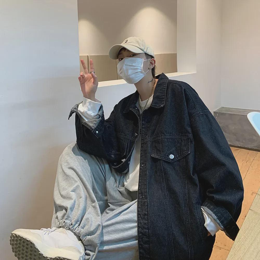 Men's Oversized American Retro Denim Jacket - Trendy, Stylish Spring/Autumn Workwear