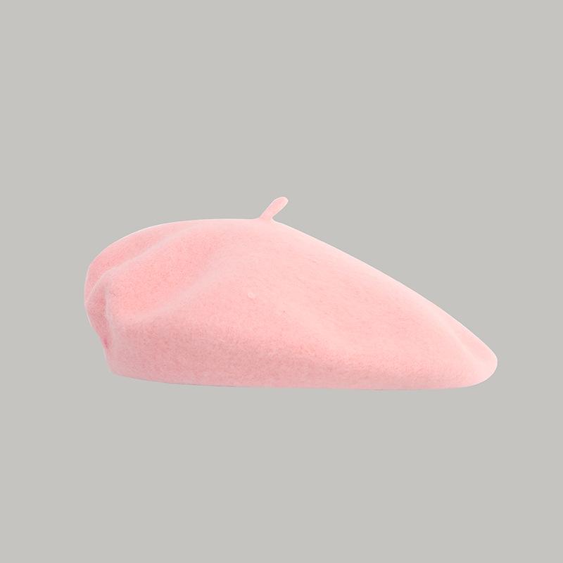 Dámský vlněný baret ve velkých velikostech - Všestranný zimní klobouk v jednobarevném retro japonském a korejském stylu