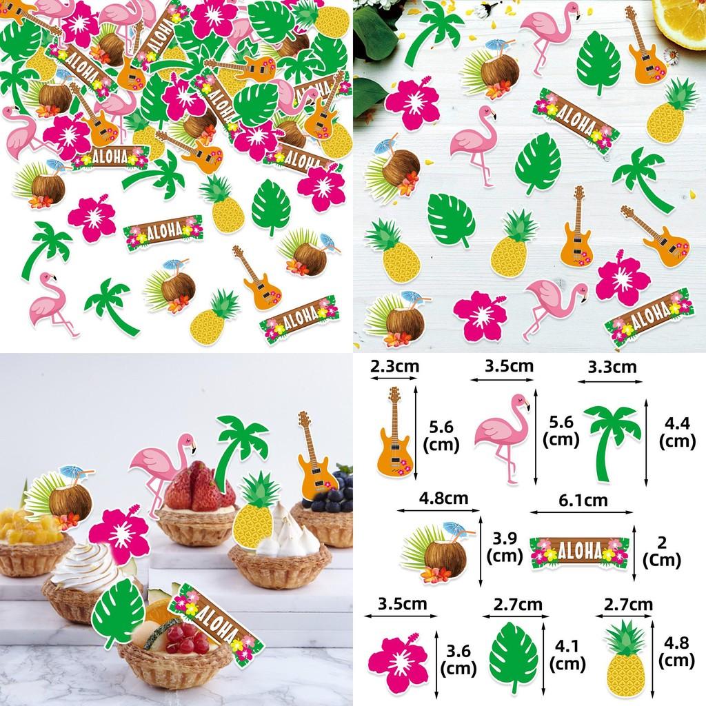 Pineapple Coconut Flamingo Guitar Pattern Confetti Birthday Decoration Party