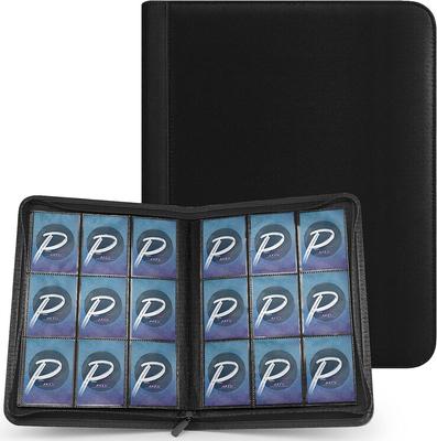 PAKESI Star-Card-Kartei, 9 Taschen, für 360 Karten, PU-Kartenblatt, zum Sammeln von Star-Cards und anderen Karten, Star-Card-Sammelmappe (Schwarz)