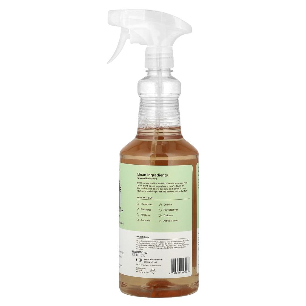 Kin+Kind, Urine + Stain + Odor Remover, Fabric + Carpet, Floral, 946Ml(32Fl Oz)