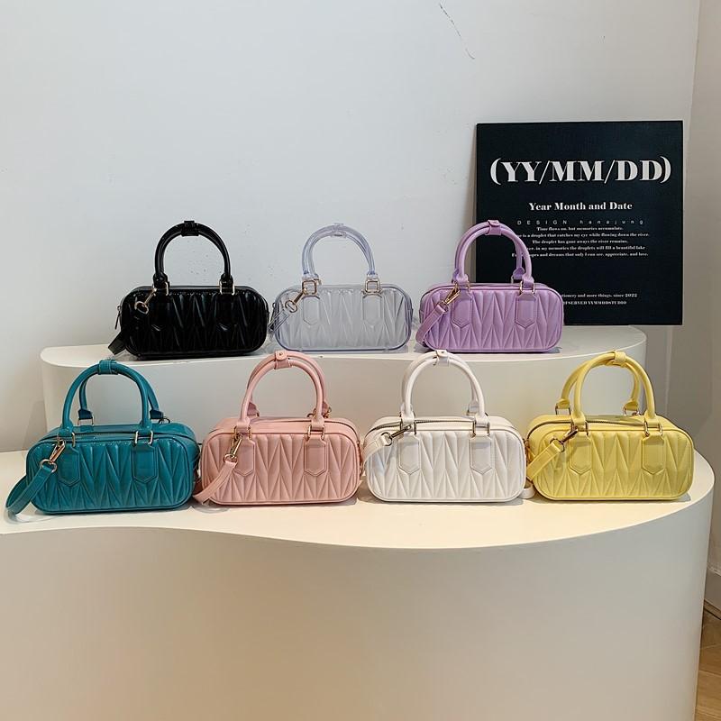 New high-end fashion pvc embossed bowling bag portable shoulder messenger trendy women's bag