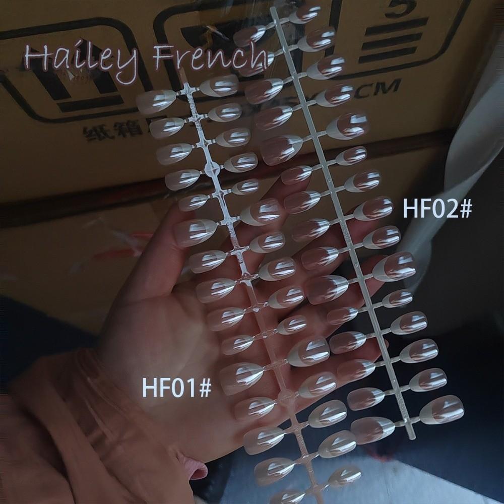 30Pcs Medium Length Press On Nails Nude Pink Fake Nails Simple French Tip Nails For Girl
