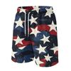 Men's Casual Drawstring Waist Shorts with Star and Wave Print Lightweight Summer Beach Shorts for Everyday Wear
