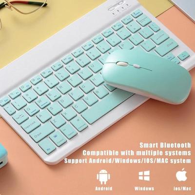 Mini bezdrátová Bluetooth klávesnice pro tablet iPad iPhone gumové krytky nabíjecí klávesnice pro smartphone Android IOS Windows