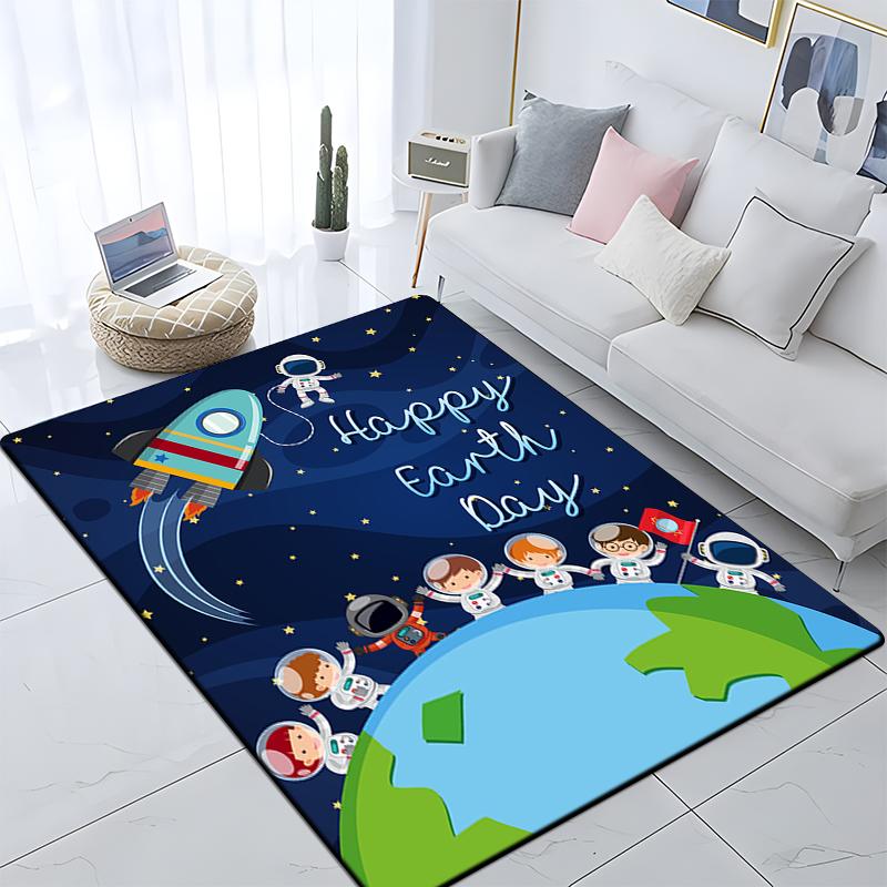 Cartoon astronaut children's room decorative carpet Camping cushion play aera mat  floor mat carpet game area rug floor mats