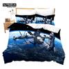 Romantic European Town Bedding Set Cityscape Duvet Cover Set Night Scenery Tower Comforter Cover Ship Bed Cover Twin King Size