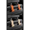 Multi-Functional Car Seat Rear Hook Headrest Premium Leather Auto Rear Seat Organizer Hanger Easy Install Auto Seat Storage Hook