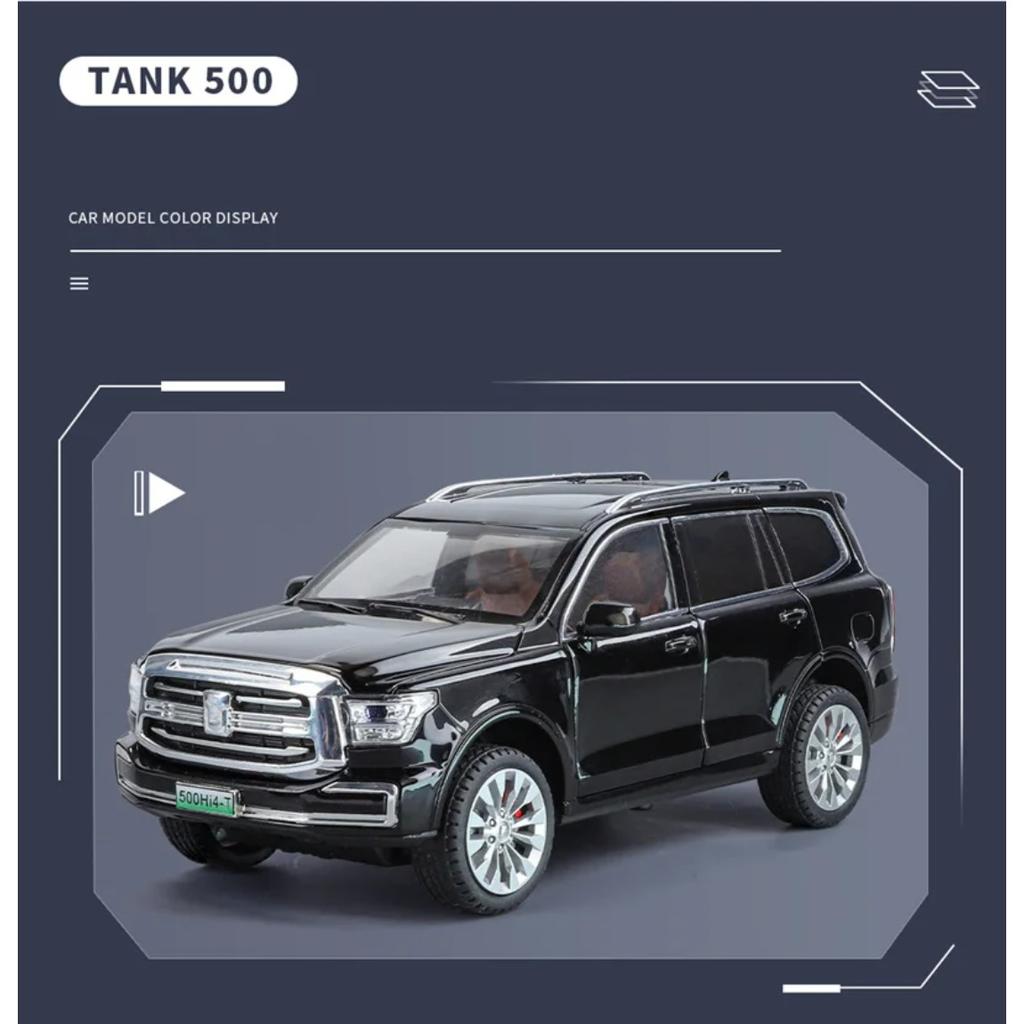 1/24 Tank 500 Hi4-T SUV Legierungsauto-Modell Diecast Metallspielzeug Geländefahrzeuge Auto-Modell Simulation Ton und Licht Kinderspielzeug Geschenke