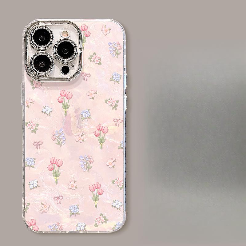 

Браслет «Тюльпан» подходит для чехлов для телефонов Apple 13promax, 16 свежий и легкий, 14/15 женский стиль, 11 жесткий iPhone 11 Pro Max