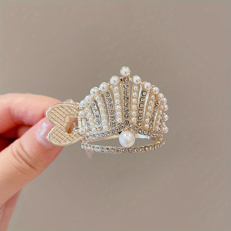 

High ponytail clip fixed artifact women s pearl crown hair clip hair accessory women s hair clip hair accessory Size fits all
