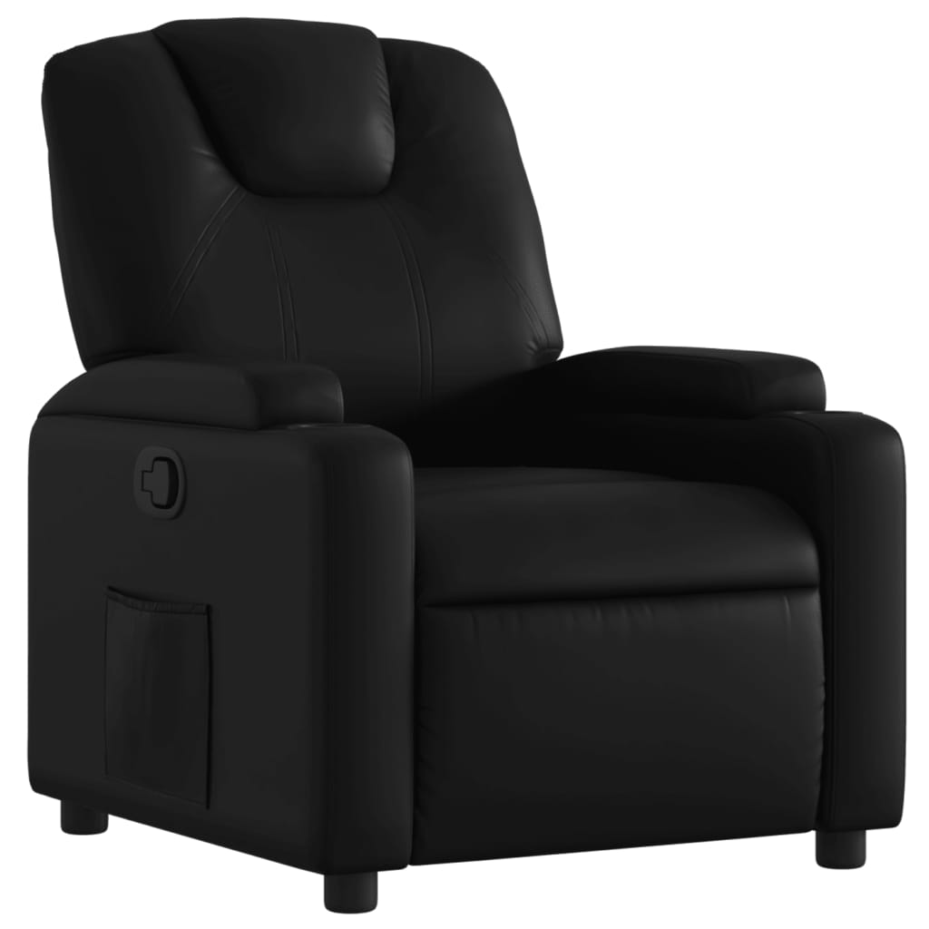 Recliner Chair Artificial Leather Black