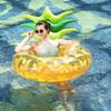 Pineapple Fruit Style Swimming Ring Scratch-resistant Strong Buoyancy Pool Inflatable Float Swimming Circle Water Entertainment