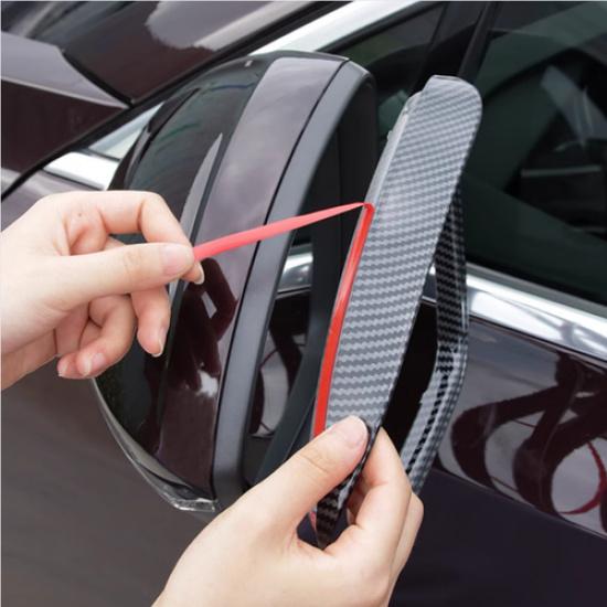 For Toyota Crown -2025 Carbon Fiber Mirror Rain Eyebrow Trim 2pcs