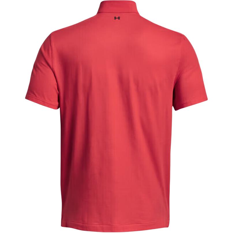 Under Armour Tour Tips Solid Color Golf Polo Shirt Men Tops Vibrant-Red 1385128-814