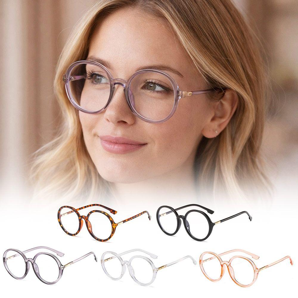 Eye Protection Eyeglasses Round Frame Women Glasses Vintage Anti-Blue Light Glasses  Women