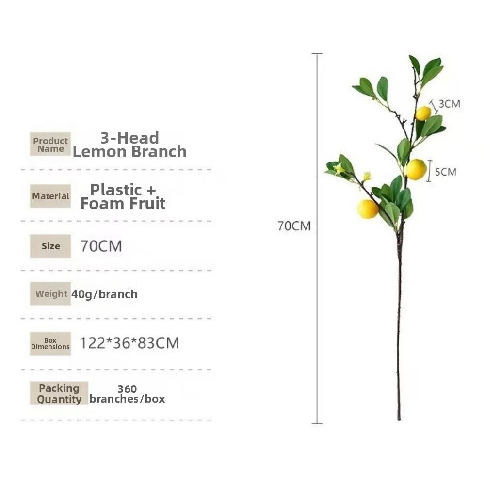 With Lifelike Lemon Fake Fruit Stems Fresh Green Yellow Simulation Green Plants  Home Decor