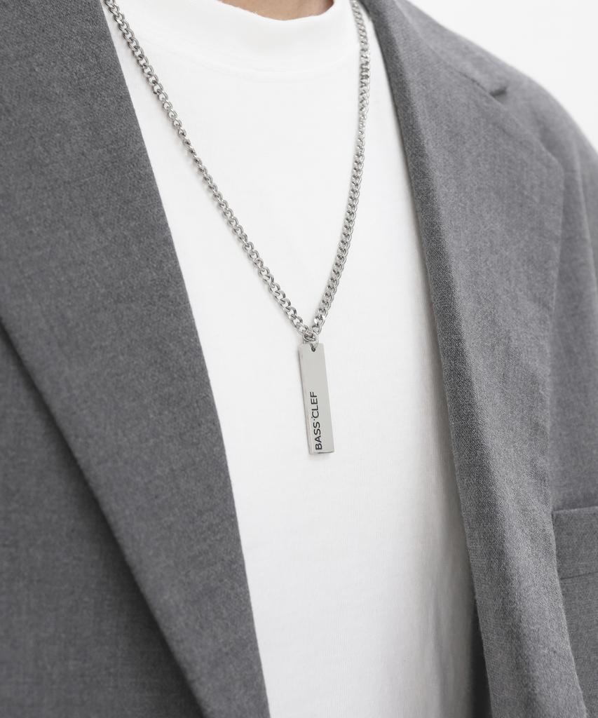Bassclef Square Stick Necklace Surgical Steel Chain Clef Verse B Nec
