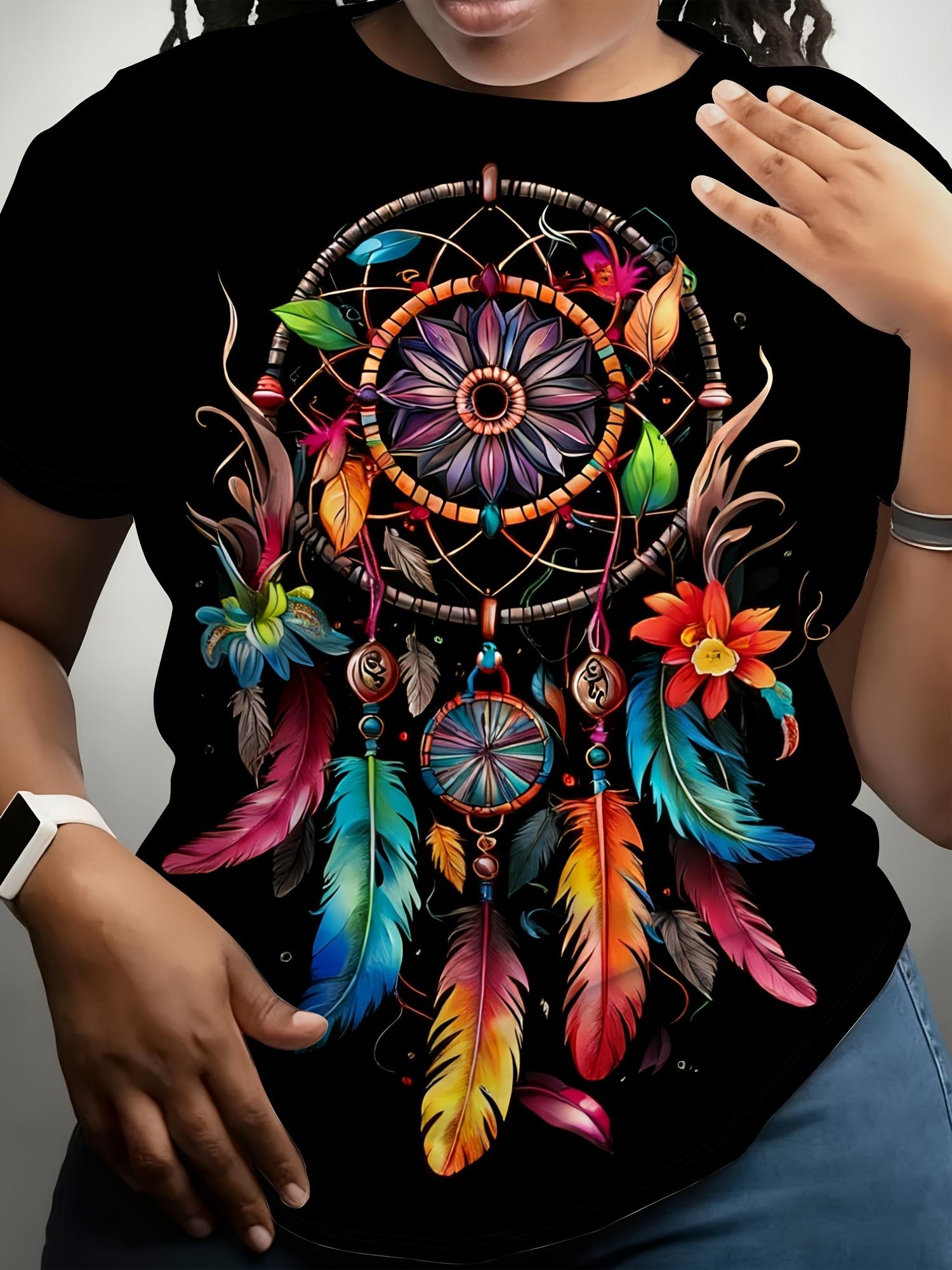 

Colorful Print Short Sleeve T-Shirt. Bohemian Style Loose Round Neck Top. Women S Special Promotion Clothing. Women S Wear. Women S Digital Print Shor 3XL