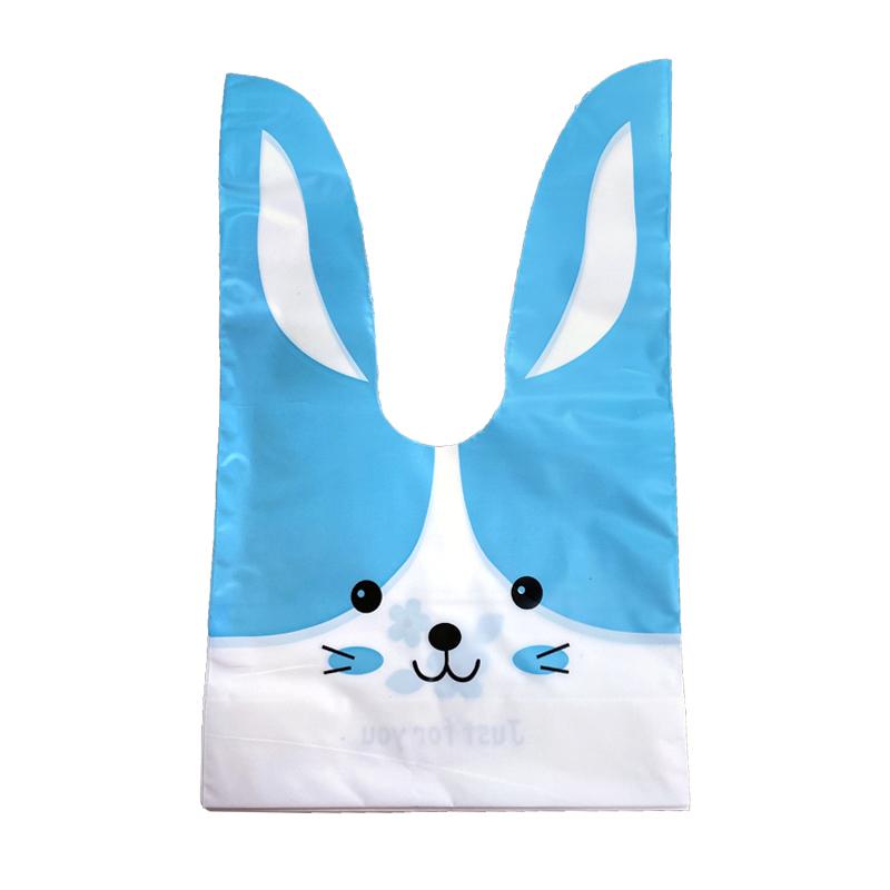 10/50pcs/lot Cute Rabbit Ear Bags Cookie Plastic Bags&Candy Gift Bags For Biscuits Snack Baking Package And Event Party Supplies