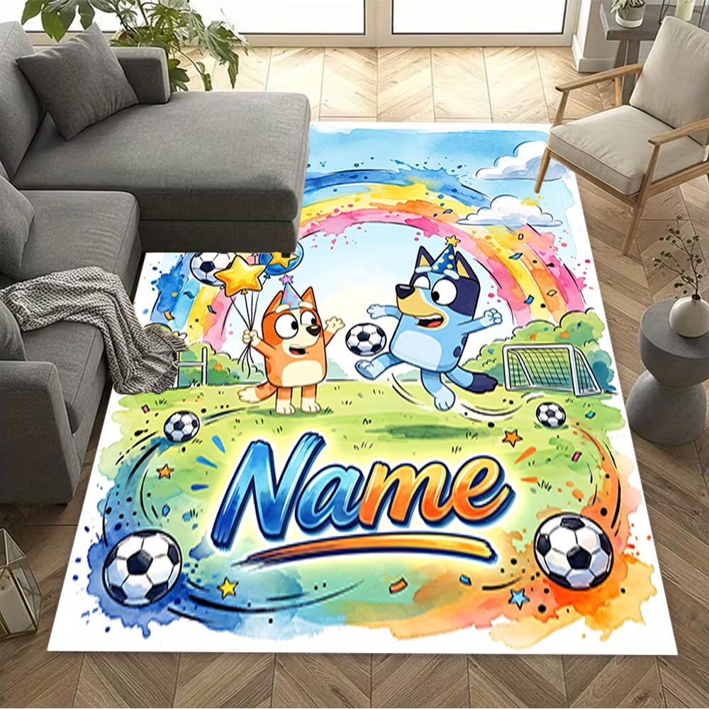 Soccer Fun Friends Personalized Name Floor Mat Design for Hallway Decorate room Outdoor Study room Anti-slip Rug Office home decor Gift for Festivals