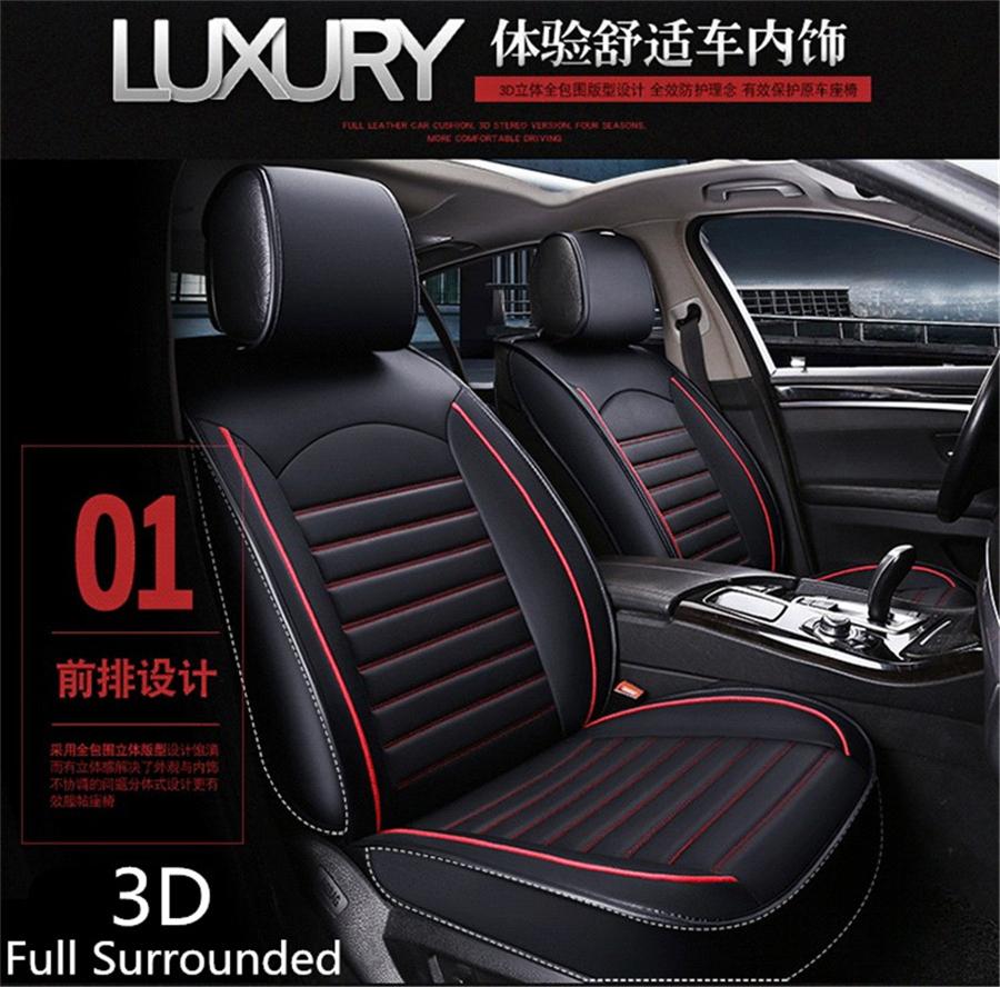 Universal 6D Full Surrounded Car Seat Mat Covers PU Leather Breathable Cushion Pad Set