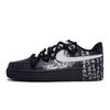 Nike Air Force 1 Slip Resistant Abrasion Resistant Low Top Skateboard Shoes Unisex Black White Gray CW2288-001(Team80-S-BOX)