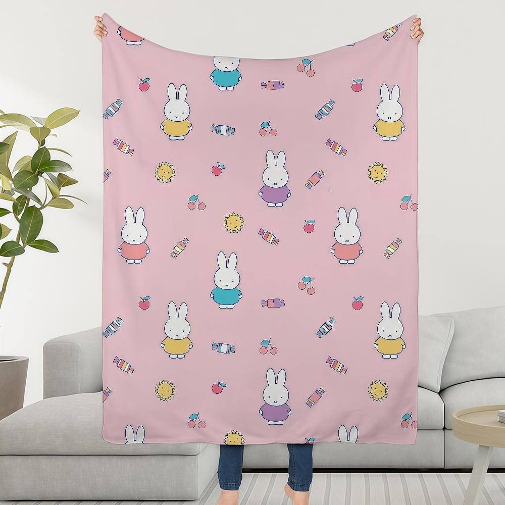 Cartoon Cute M-MiffyS-ES Rabbit Blanket Soft Warm Furry Throw Super Kids Toys Bed Sofa Car Cradle