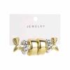 Women Fashion Two Tone Metal Multi Element Geometric Earrings Set C Shape Retro Luxury High Grade Ear Cuffs Studs Ear Jewelry