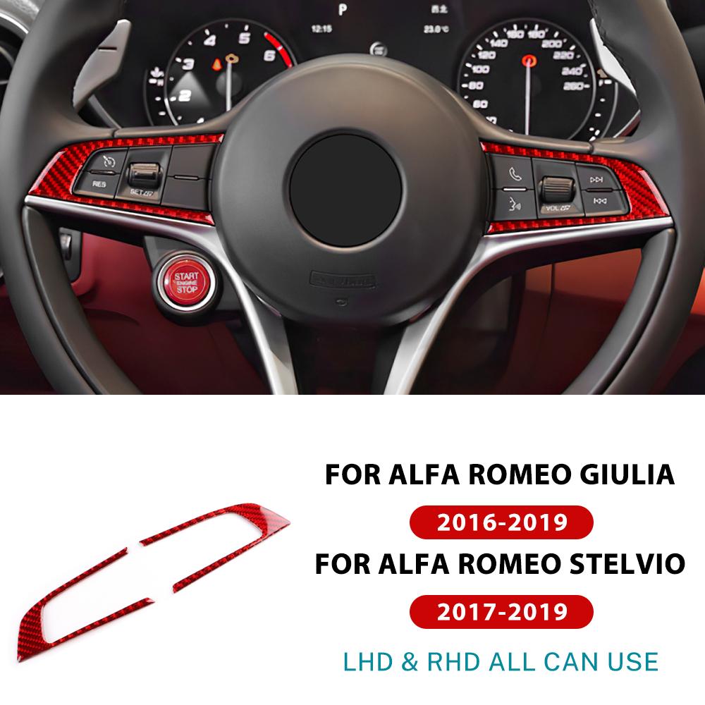 

Steering Wheel Button Trim Frame Stickers For Alfa Romeo Giulia 2016- For Stelvio 2017- Stelvio Car Interior Accessories красный