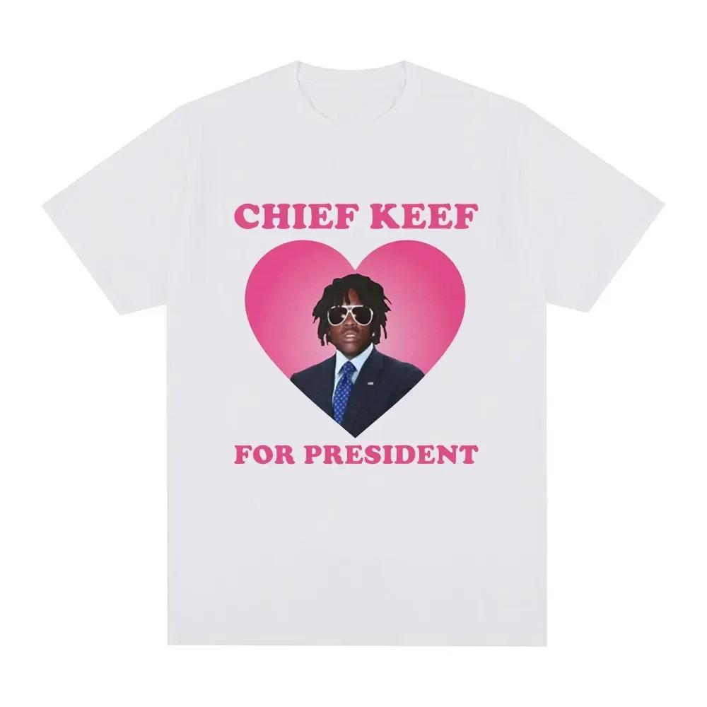 

Rapper Chief Keef for President T Shirt Men Fashion Casual Short Sleeve Tshirt Aesthetic Vintage Oversized Tshirts Streetwear 4XL