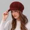 Elderly Women's Knitted Duckbill Winter Hat - Warm Velvet Bucket Style for Grandmothers