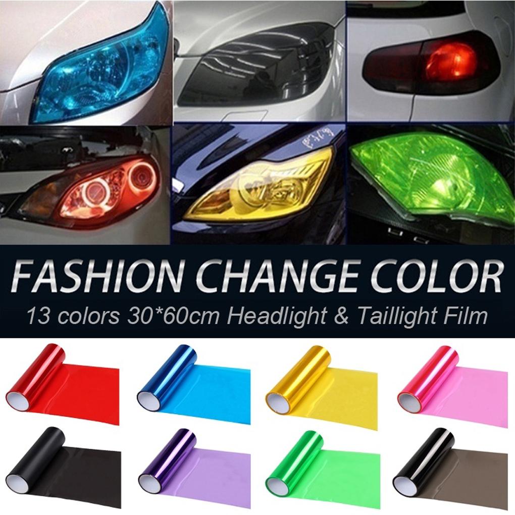 Yellow Car Tail Fog Head Light Headlight Tint Film Cover 30x60cm
