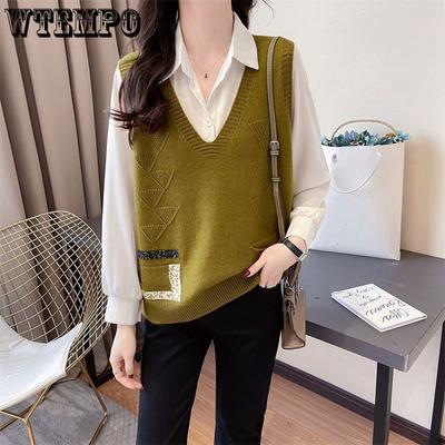 Herbst Neu Damen Elegant Gestrickt Ärmellos Weiblich Lässige Pullover Tanks Damen Lässige Oberteile