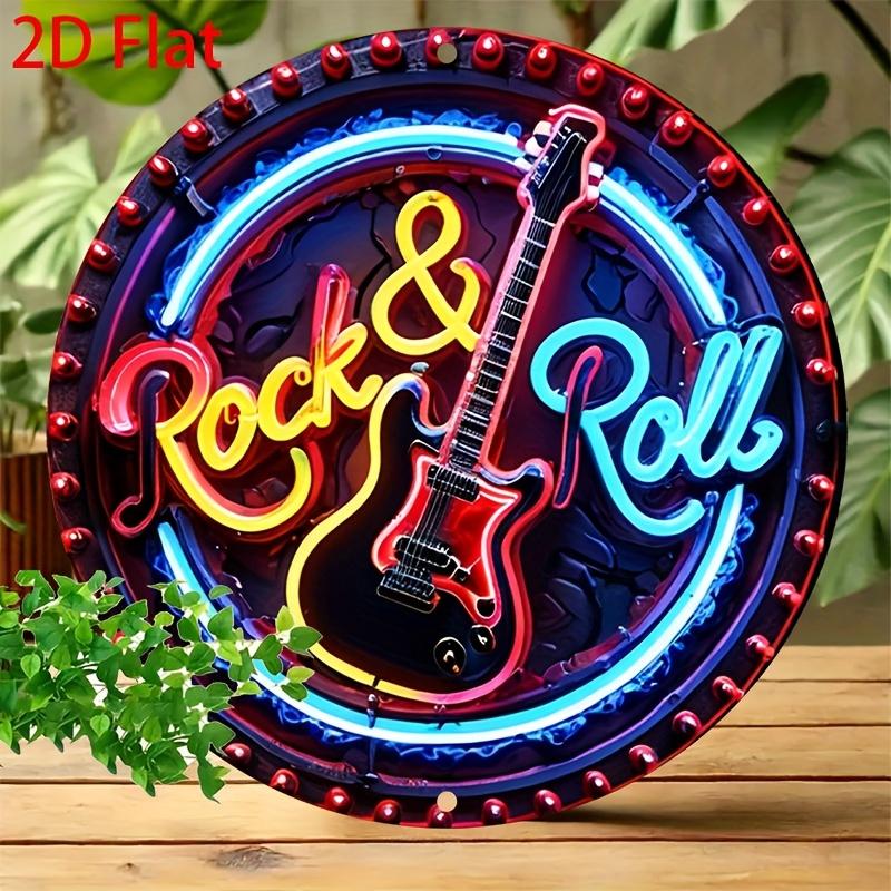 A Vintage Rock Neon Sign D Metal Aluminum Wall Decoration Suitable for Home Bar Caf Club Outdoor Garden with Retro